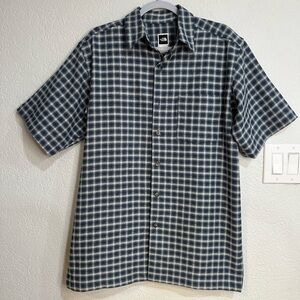 The North Face  Navy Blue Checkered Short Sleeve Shirt Size M
